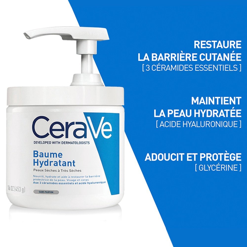 cerave – baume hydratant peau seche a tres seche – 454g cerave – baume hydratant peau seche a tres seche – 454g