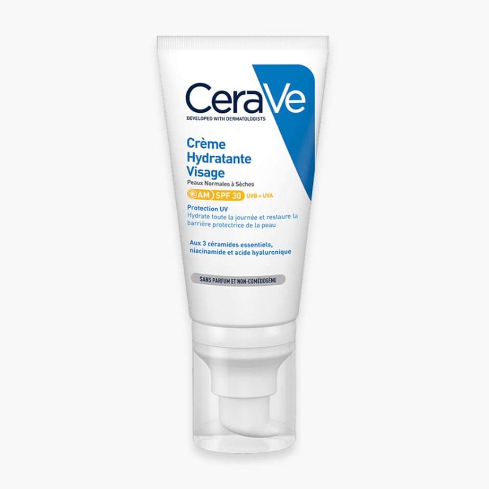 cerave – creme hydratante visage peau normale a seche spf30 – 52ml