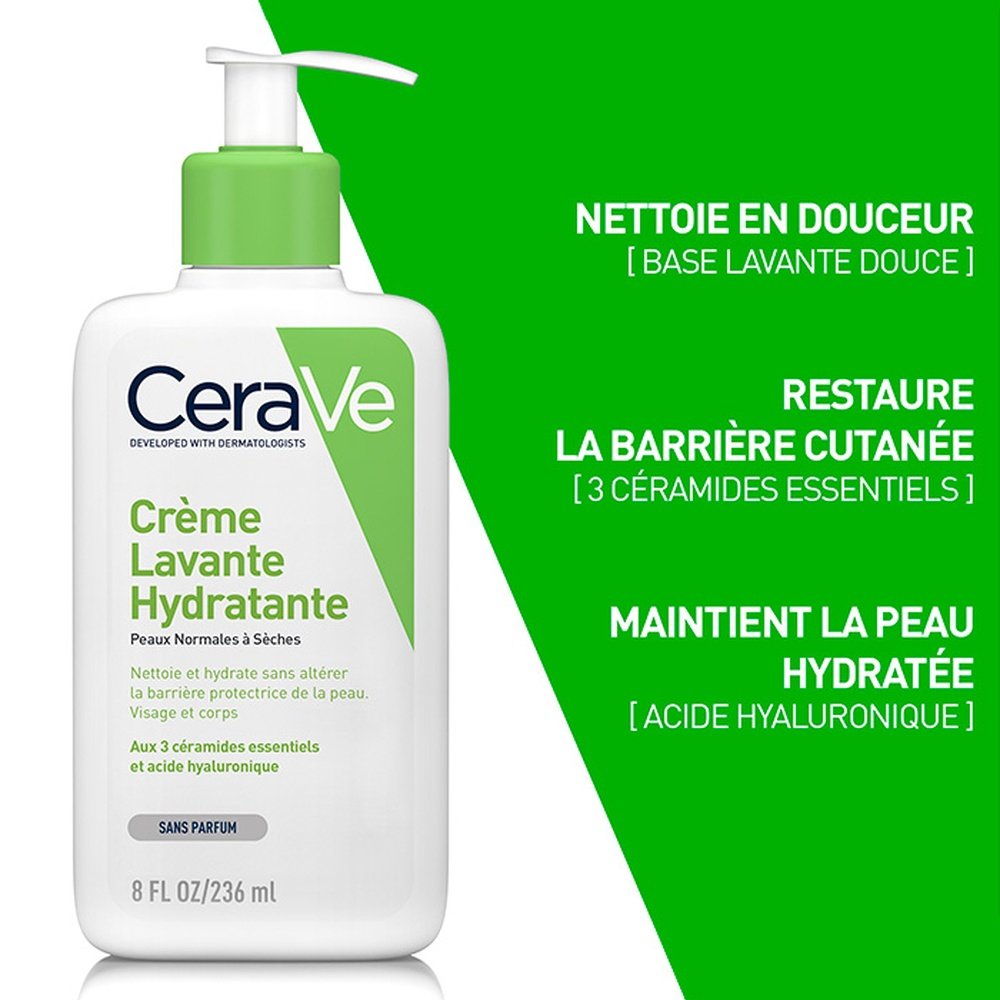 cerave – creme lavante hydratante peau normale a seche – 473ml cerave – creme lavante hydratante peau normale a seche – 473ml