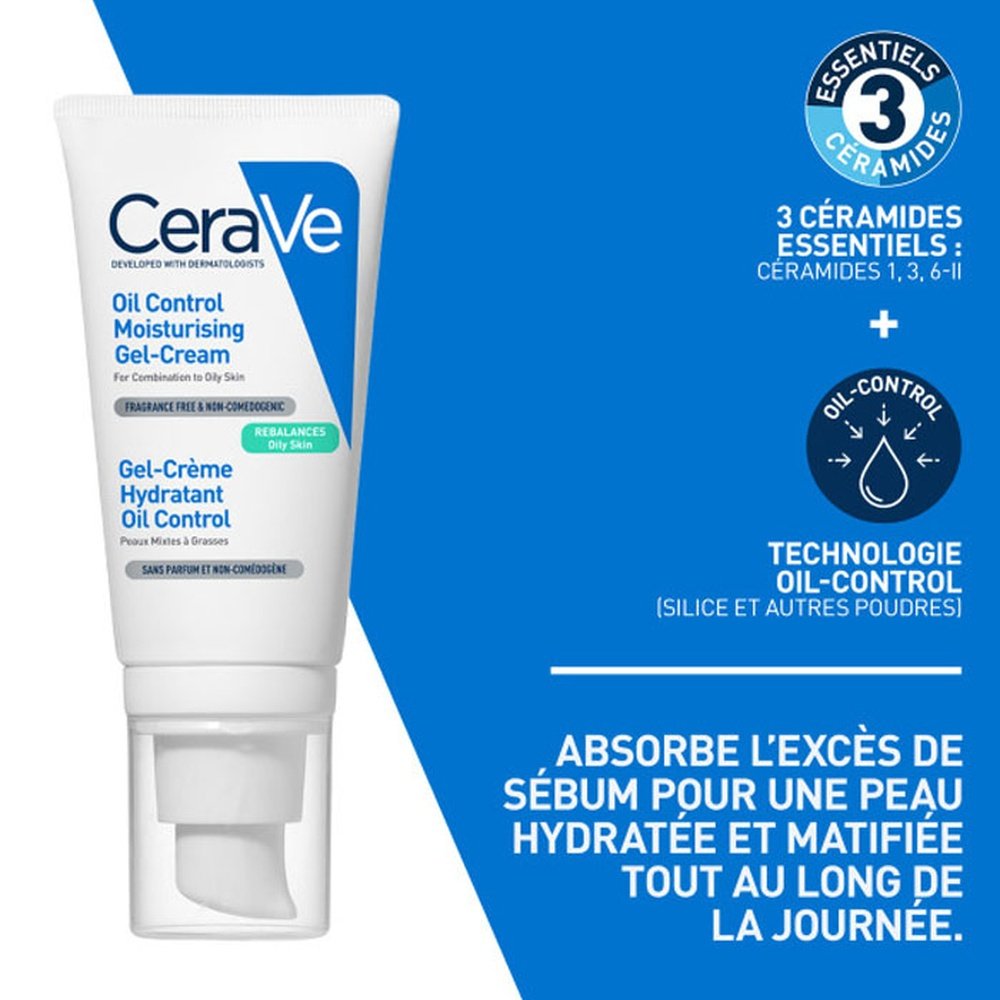 cerave – gel creme hydratant oil control peau mixte a grasse – 52ml cerave – gel creme hydratant oil control peau mixte a grasse – 52ml