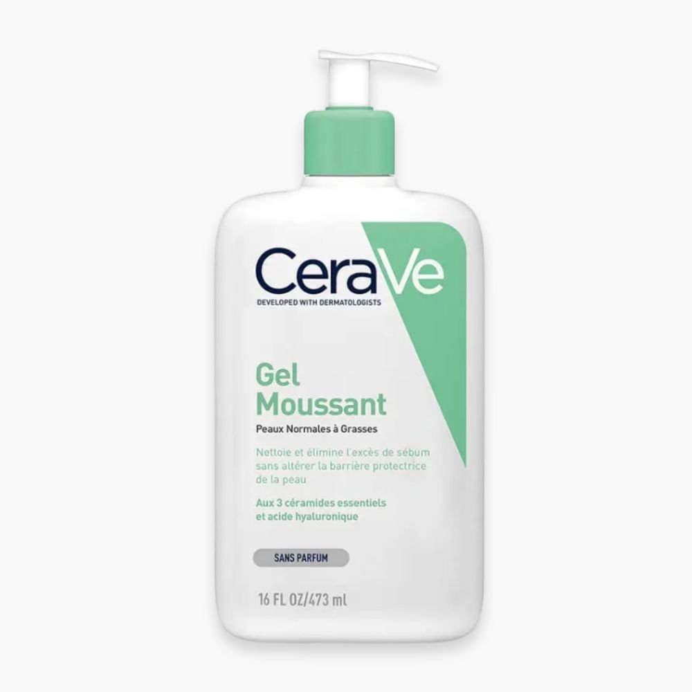 cerave – gel moussant nettoyant peau normale a grasse – 473ml