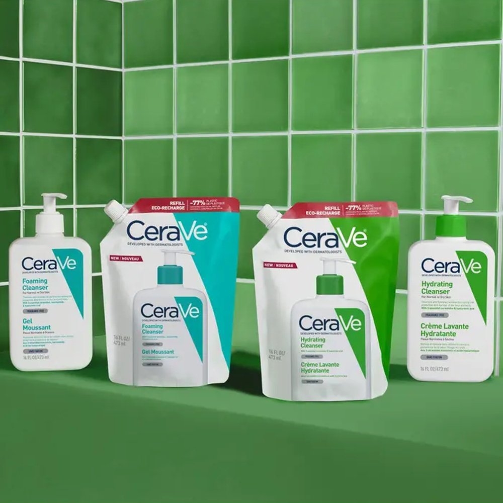 cerave – gel moussant nettoyant peau normale a grasse eco recharge – 473ml cerave – gel moussant nettoyant peau normale a grasse eco recharge – 473ml