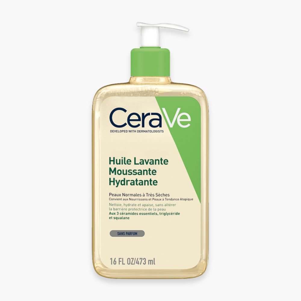 cerave – huile lavante moussante hydratante peau normale a tres seche – 473ml