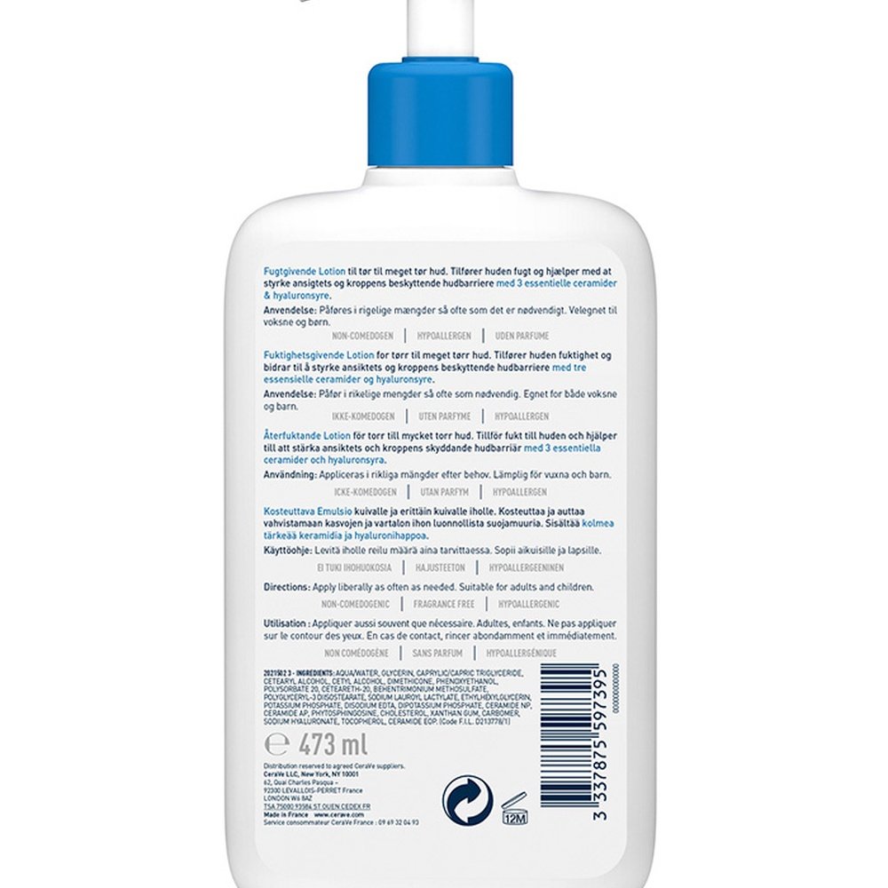 cerave – lait hydratant peau seche a tres seche – 236ml cerave – lait hydratant peau seche a tres seche – 236ml