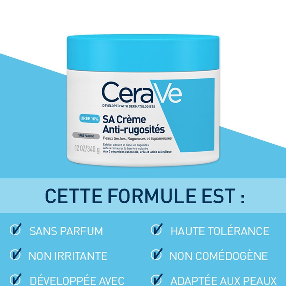 cerave – sa creme anti rugosites peau seche, rugueuse et squameuse 10% uree – 177ml cerave – sa creme anti rugosites peau seche, rugueuse et squameuse 10% uree – 177ml