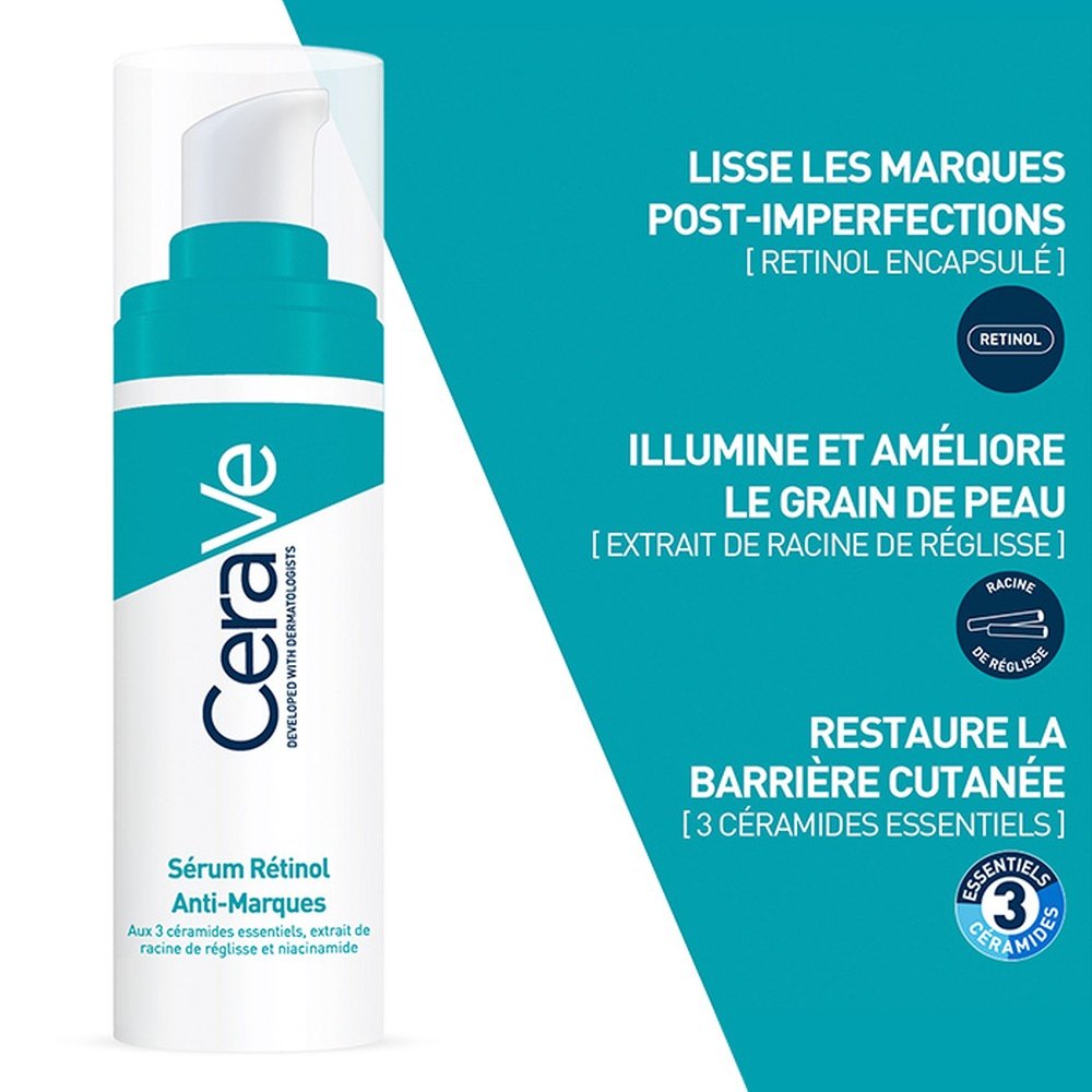 cerave – serum retinol anti marques – 30ml cerave – serum retinol anti marques – 30ml