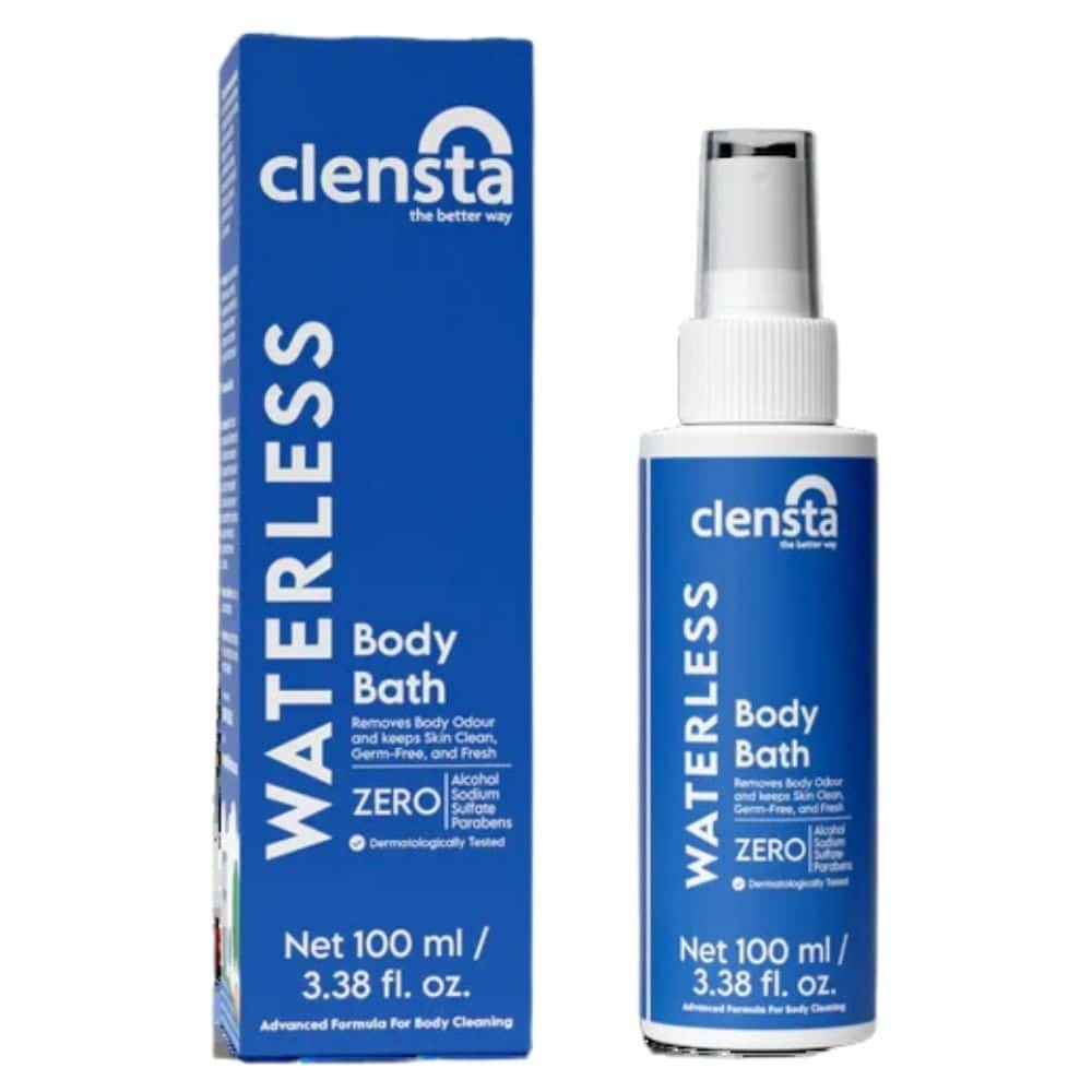 clensta – waterless gel douche bain de corps sans eau – 100ml
