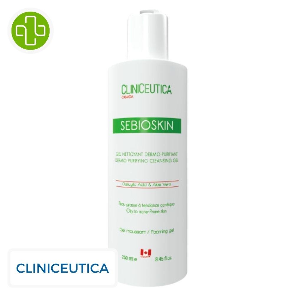 cliniceutica – sebioskin gel nettoyant dermo purifiant – 250ml