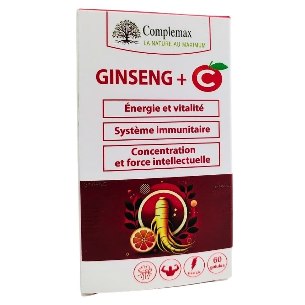 complemax – ginseng + c (energie, vitalite, concentration et immunite) – 60 gelules