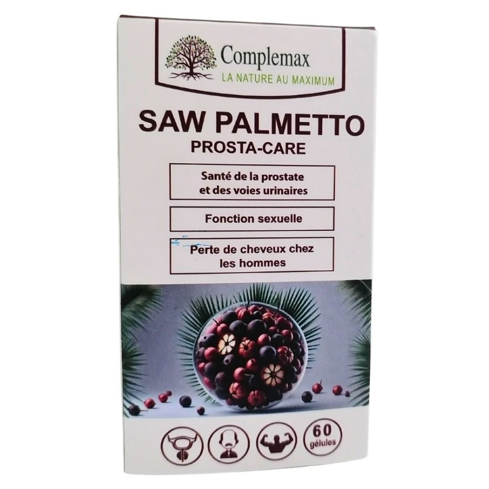 complemax – saw palmetto prosta care (prostate, fonction sexuelle et perte de cheveux hommes) – 60 gelules