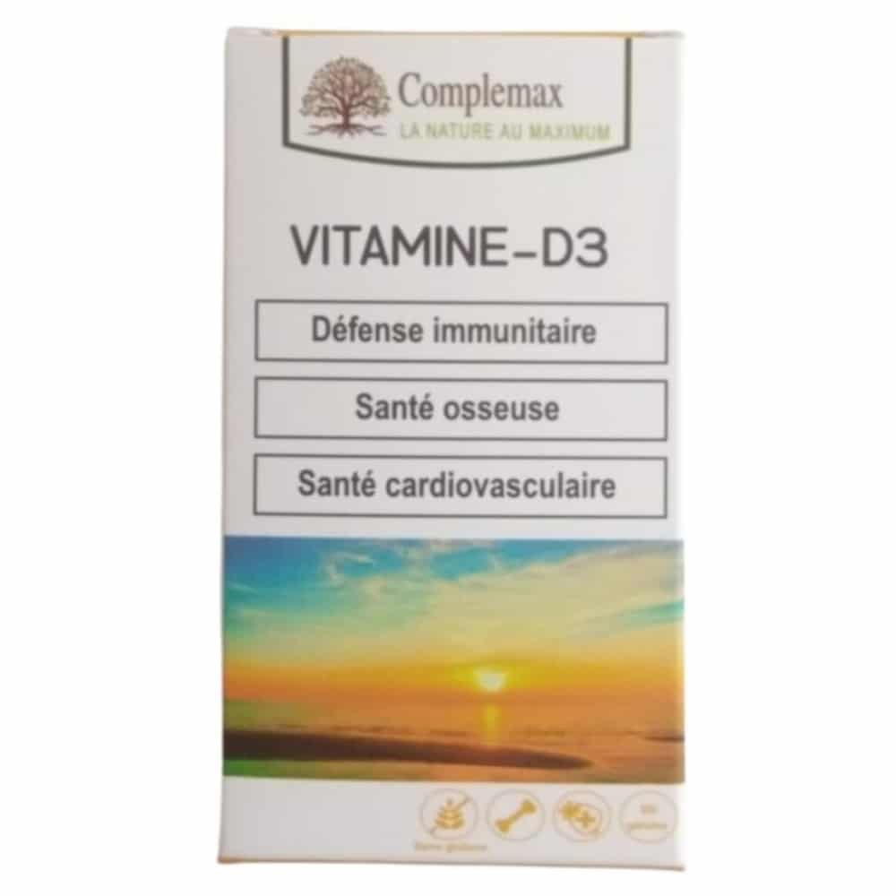 complemax – vitamine d3 (defense immunitaire, sante osseuse et cardiovasculaire) – 60 gelules