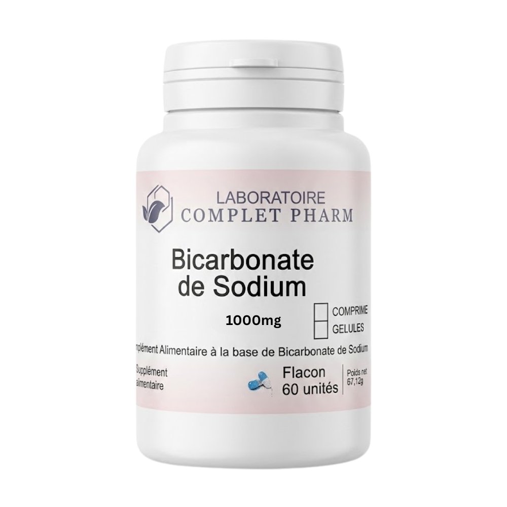 complet pharm lab – bicarbonate de sodium 1000mg – 60 gelules