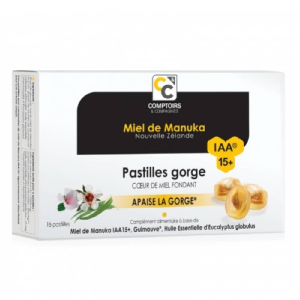 comptoirs et compagnies – miel de manuka pastilles gorge coeur de miel fondant iaa 15+ – 16u