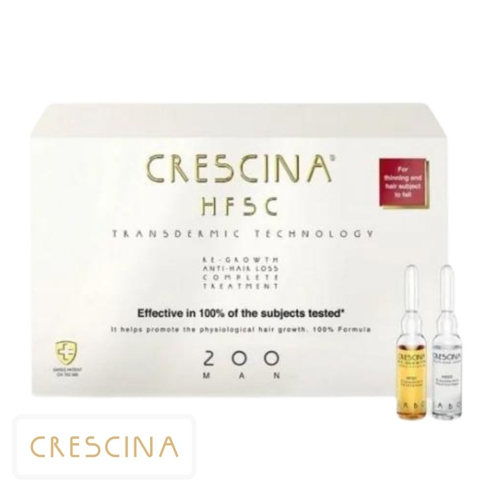 crescina – hfsc homme 200 traitement anti chute complet ampoules – 10+ – 10u