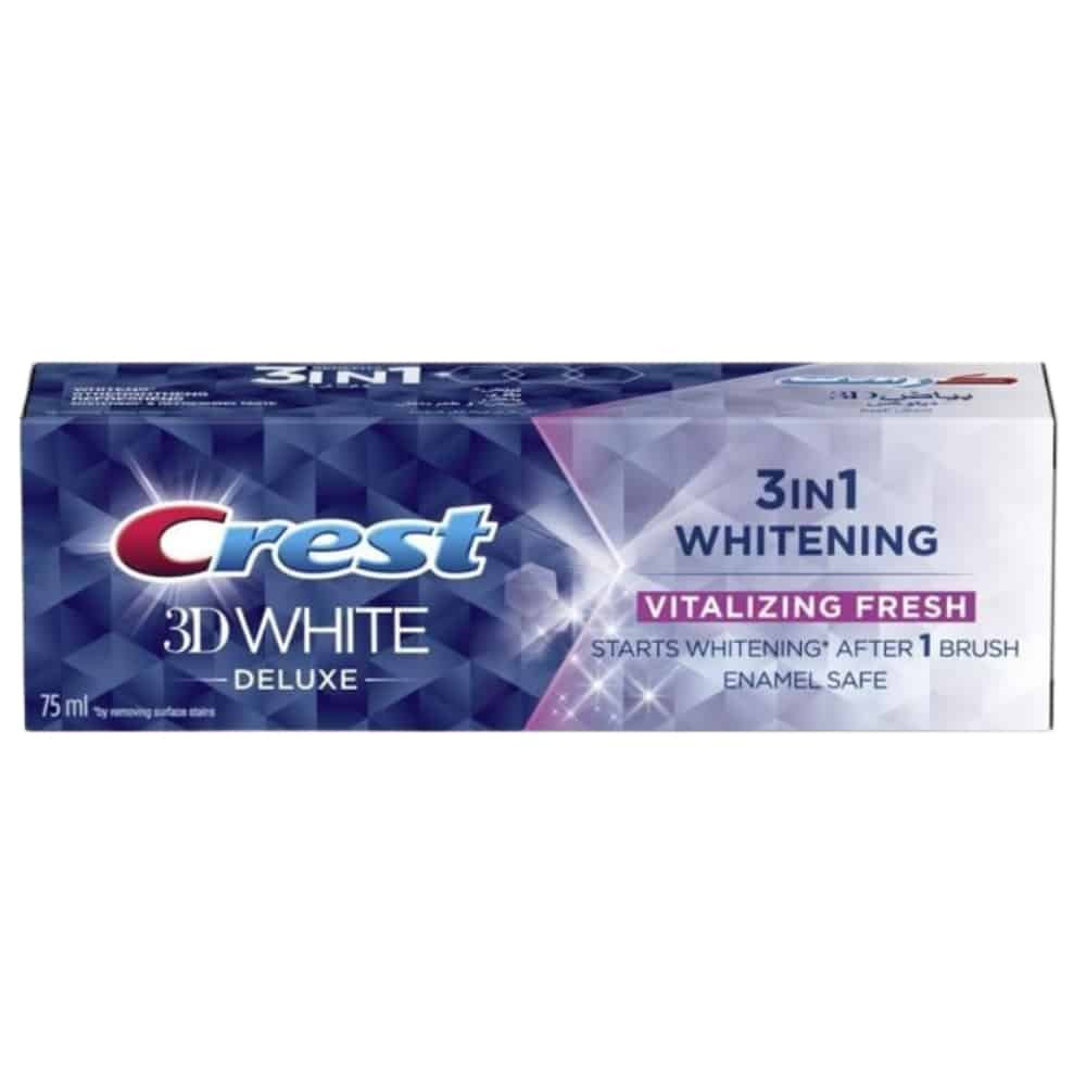 crest – 3d white deluxe 3en1 vitalizing fresh – 75ml