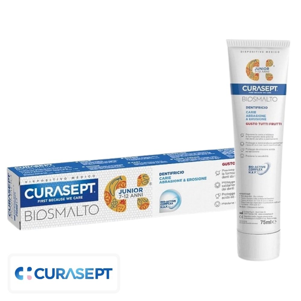 curasept – biosmalto dentifrice junior protection caries fruits 7 12 ans – 75ml