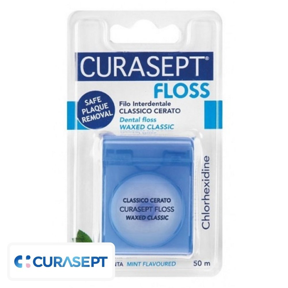 curasept – fil dentaire a la cire de menthe – 50ml