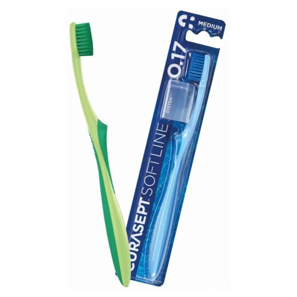 curasept – softline 0.17 medium brosses a dents – couleur aleatoire