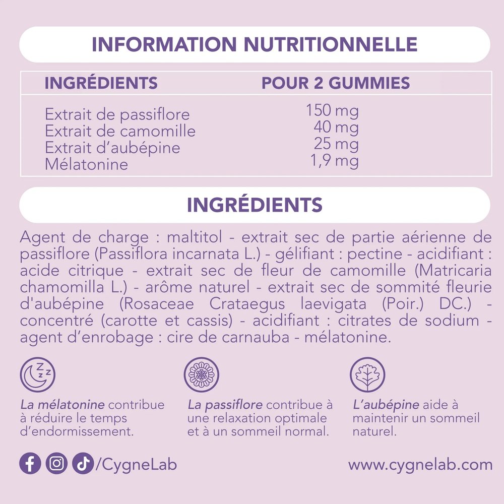 cygnelab – sweet dreams plantes et melatonine sommeil fruits des bois – 60 gummies cygnelab – sweet dreams plantes et melatonine sommeil fruits des bois – 60 gummies