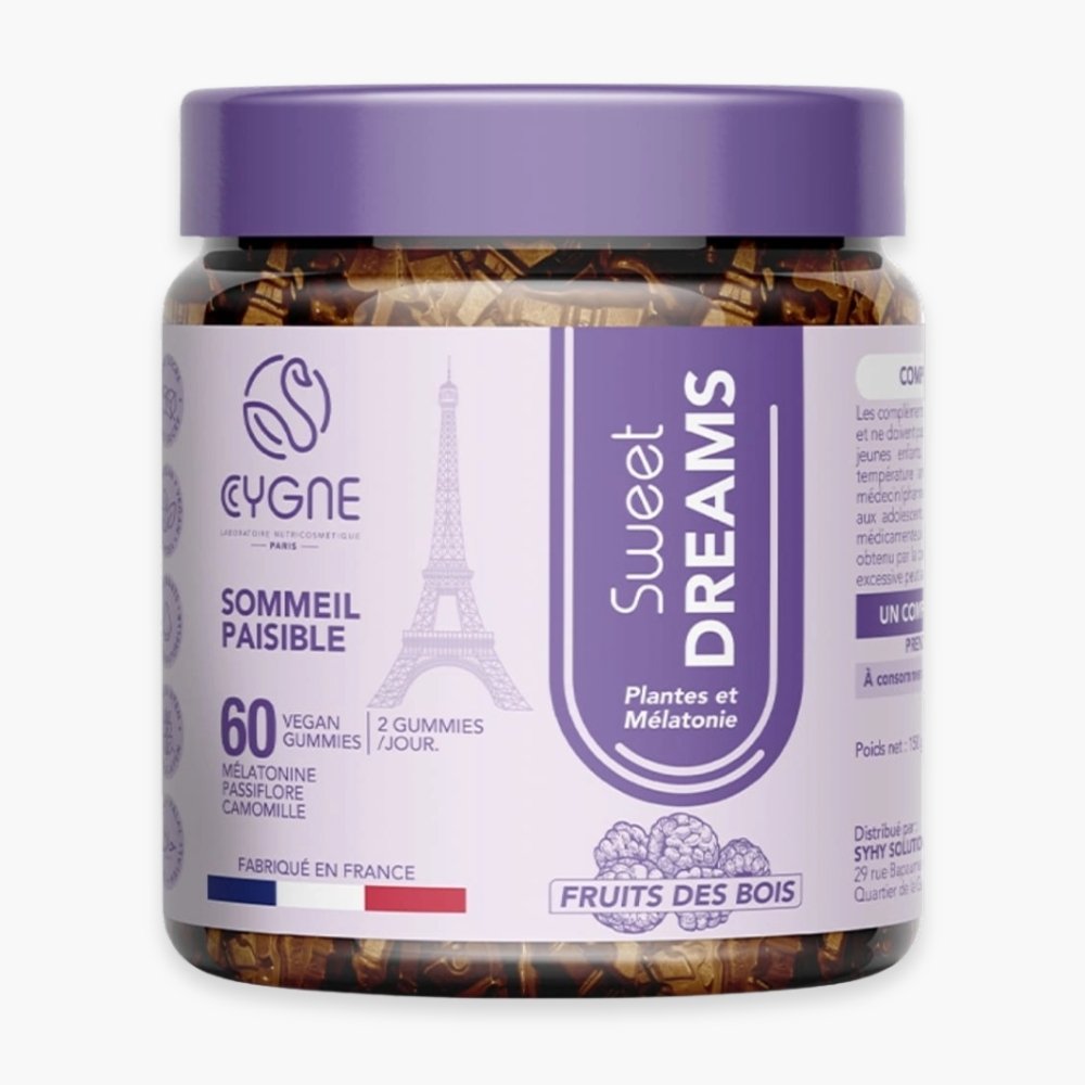 cygnelab – sweet dreams plantes et melatonine sommeil fruits des bois – 60 gummies