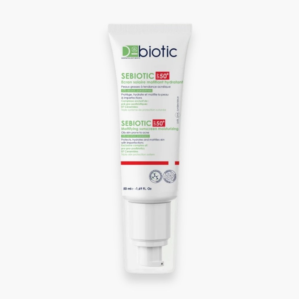 d biotic – sebiotic ecran solaire matifiant hydratant spf50+ – 50ml