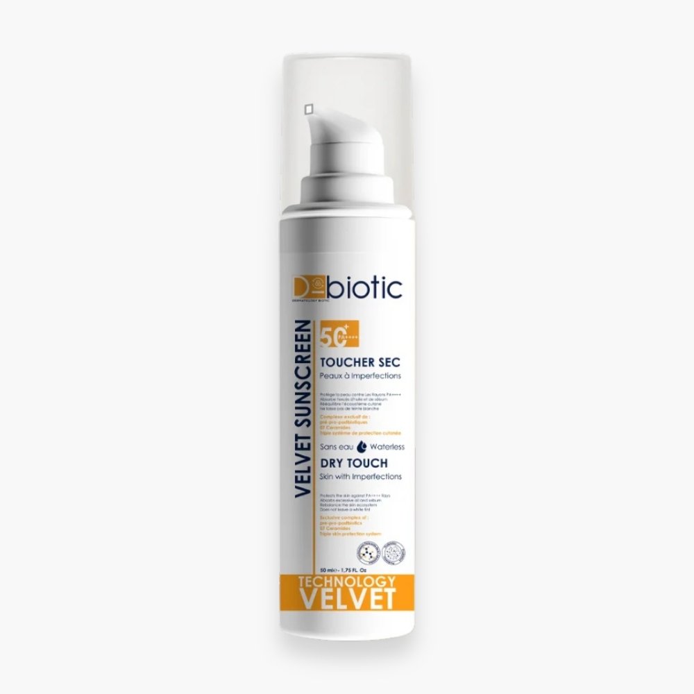 d biotic – velvet ecran solaire toucher sec invisible spf50+ – 50ml