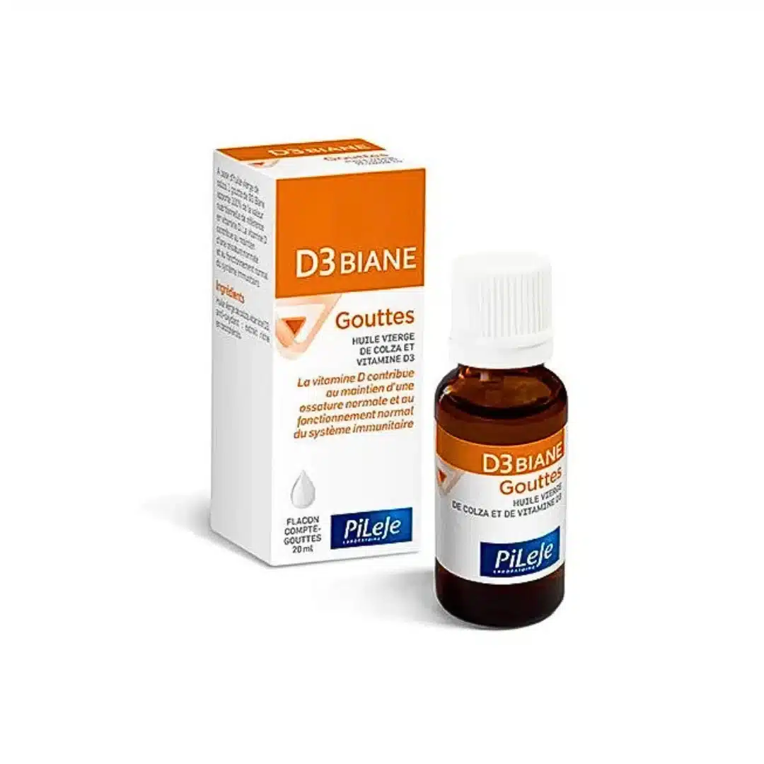 pileje – d3 biane gouttes huile de vierge de colza et vitamine d3 – 20ml