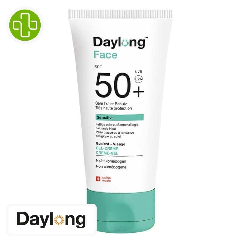 daylong – sensitive gel fluide leger spf50+ protection solaire – 50ml