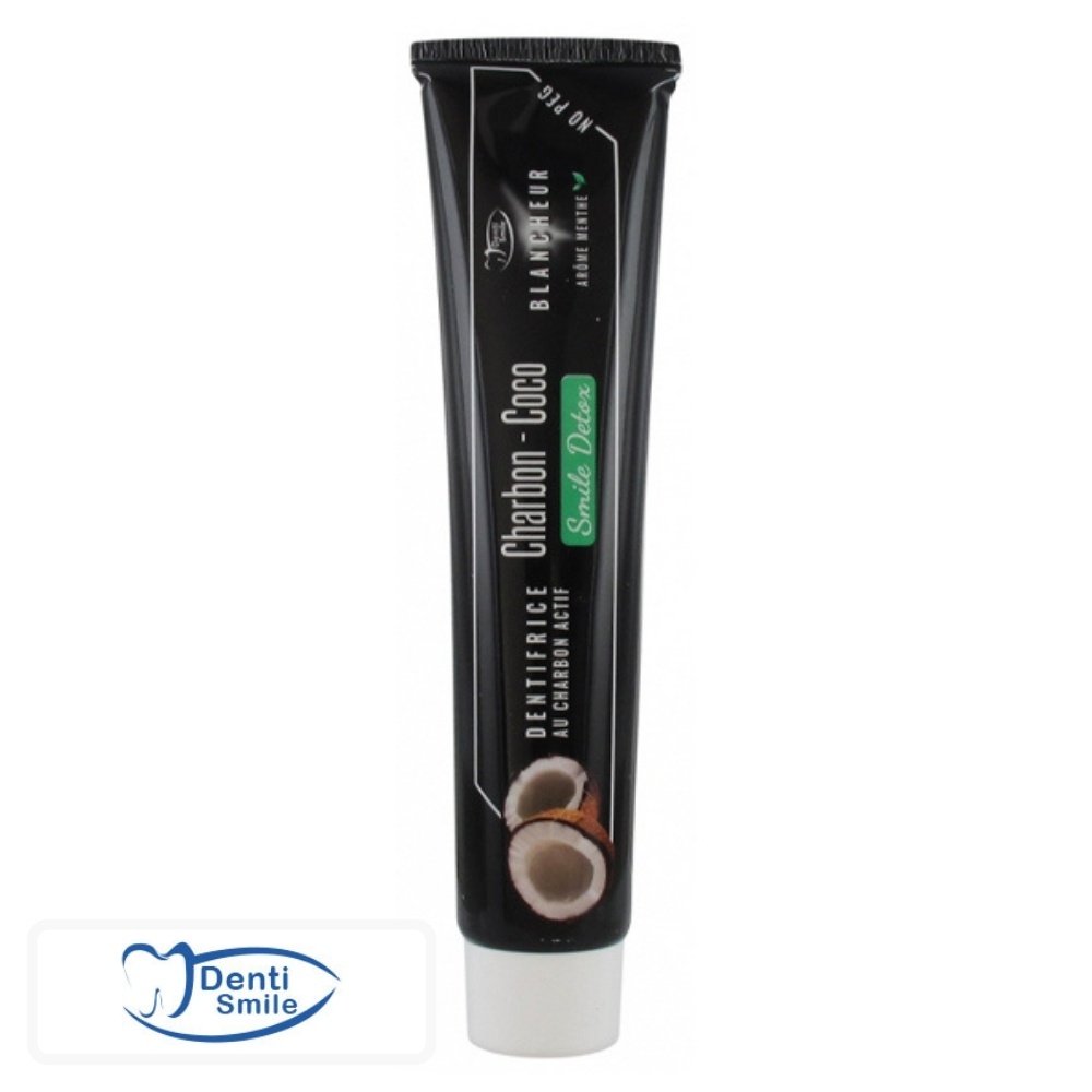 denti smile – detox dentifrice charbon et coco gout menthe – 100g