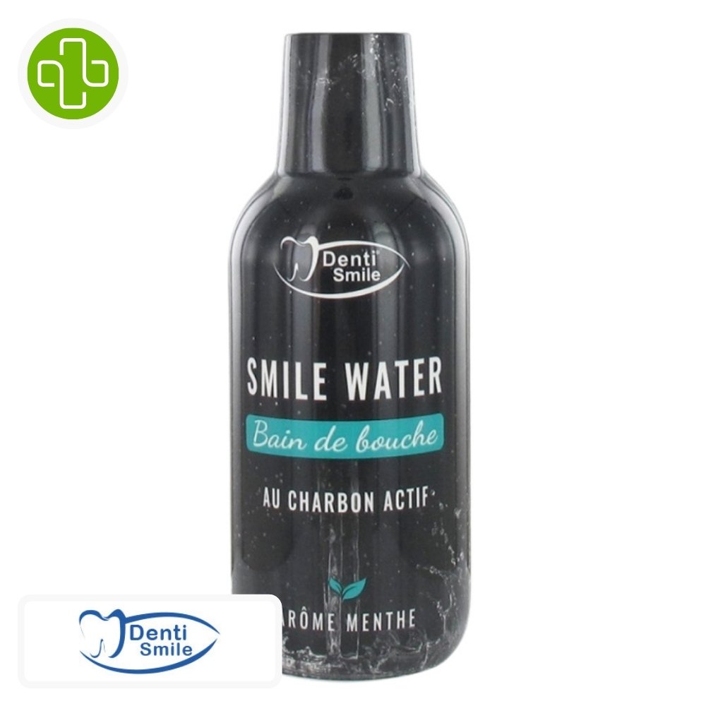 denti smile – water bain de bouche au charbon actif gout menthe – 300ml