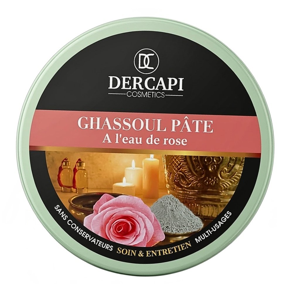 dercapi – ghassoul pate a l’eau de rose – 200ml