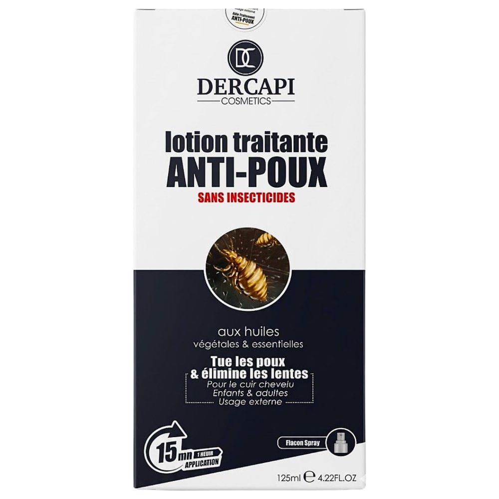 dercapi – lotion spray traitement anti poux – 125ml