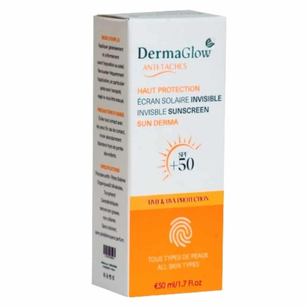 dermaglow – sun derma ecran invisible spf50+ anti taches – 50ml