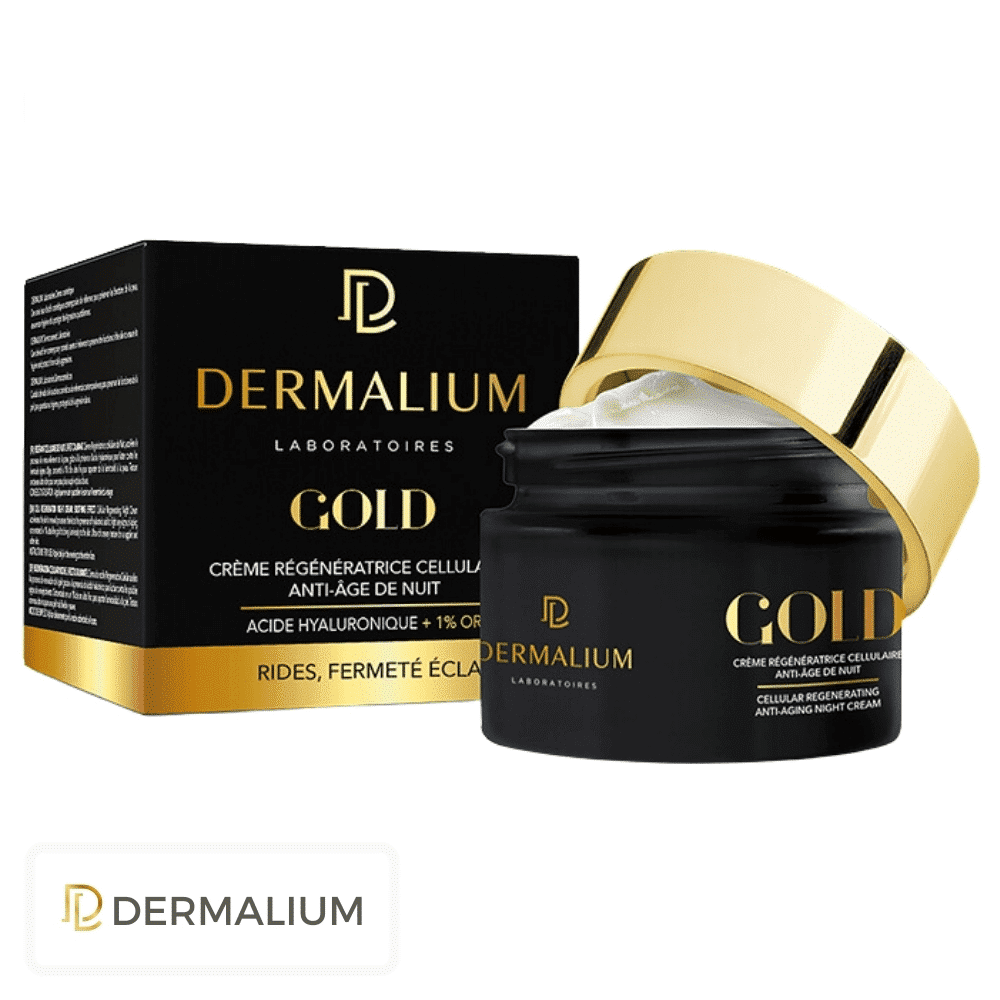 dermalium – gold creme regenaratrice cellulaire anti age de nuit – 50ml