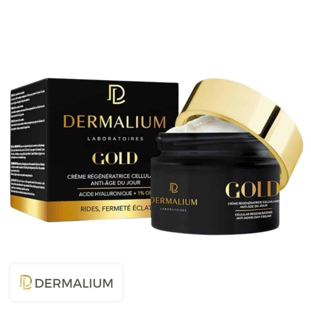 dermalium – gold creme regenaratrice cellulaire anti age du jour – 50ml