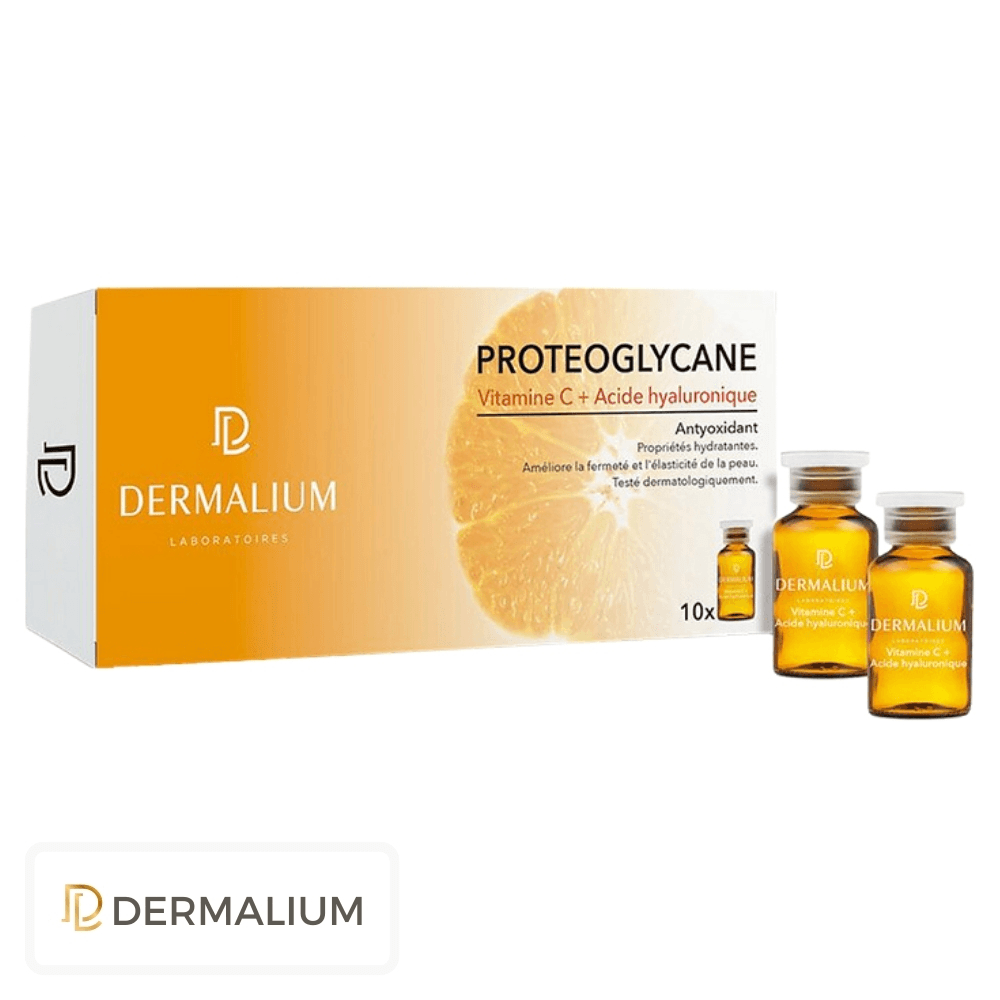dermalium – proteoglycane vitamine c + acide hyaluronique ampoules – 10u