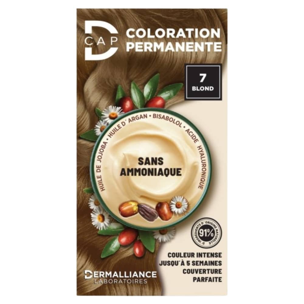 dermalliance – d cap coloration cheveux permanente – n°7 blond