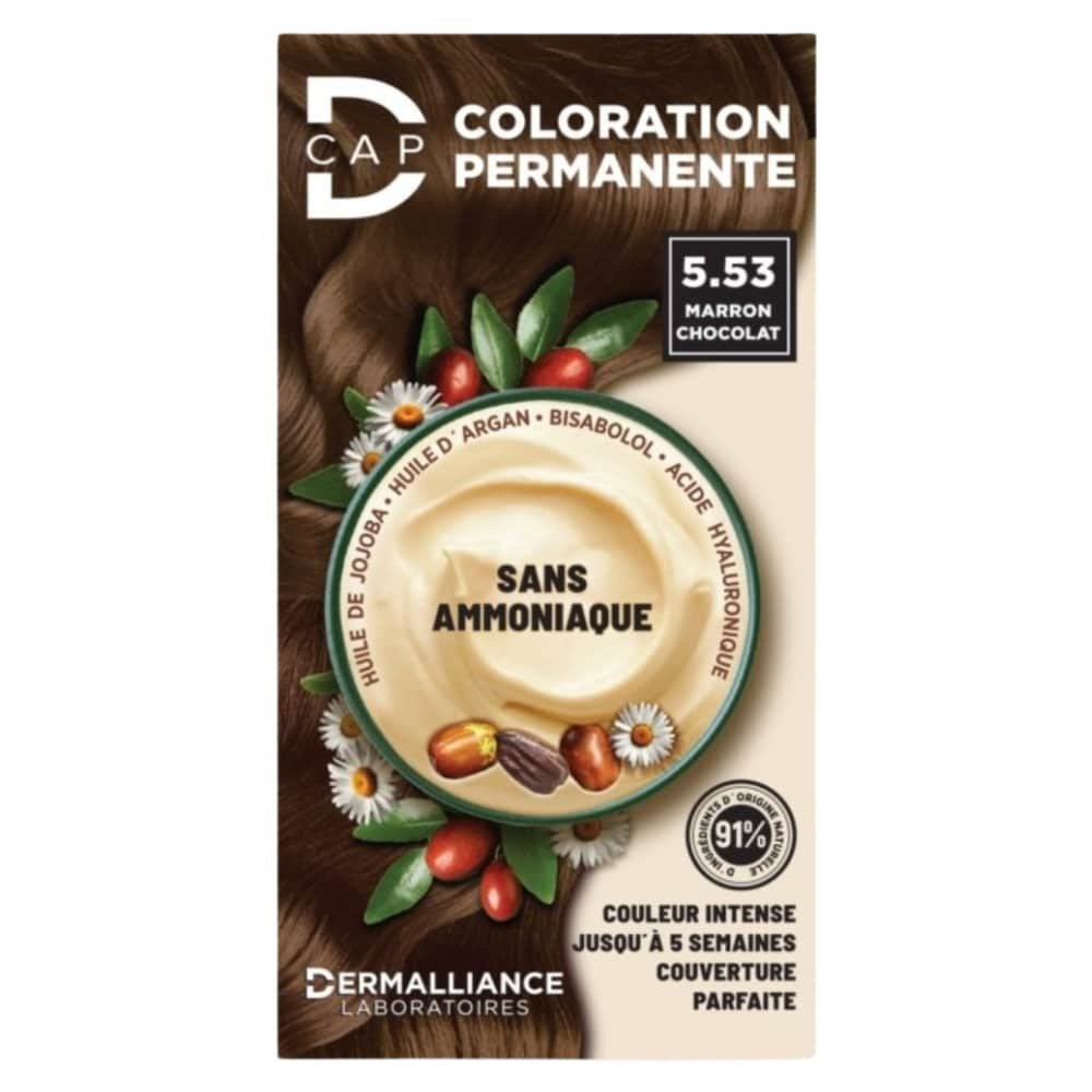 dermalliance – d cap coloration cheveux permanente – n°5.53 marron chocolat