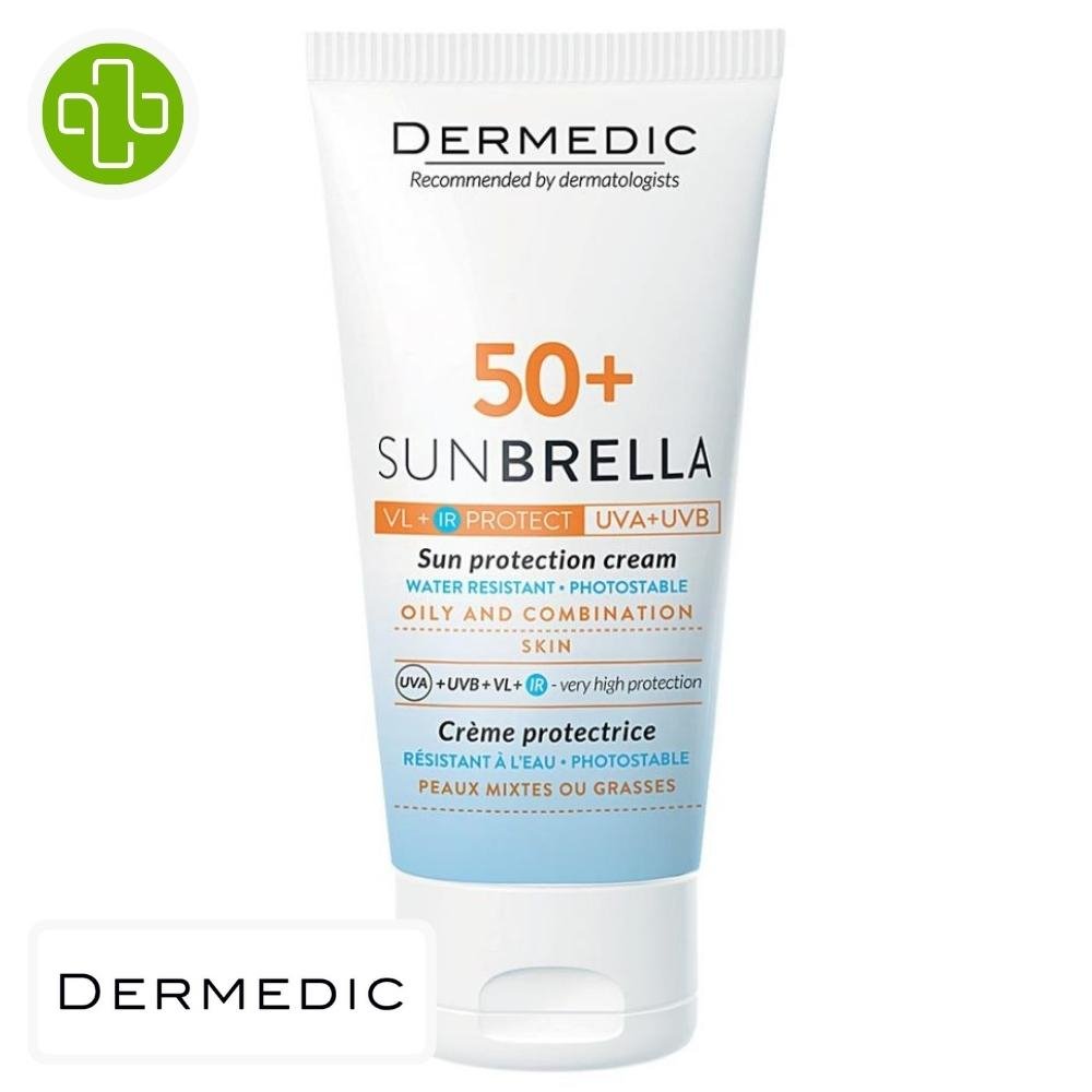 dermedic – sunbrella creme solaire spf50+ peau mixte a grasse – 50ml