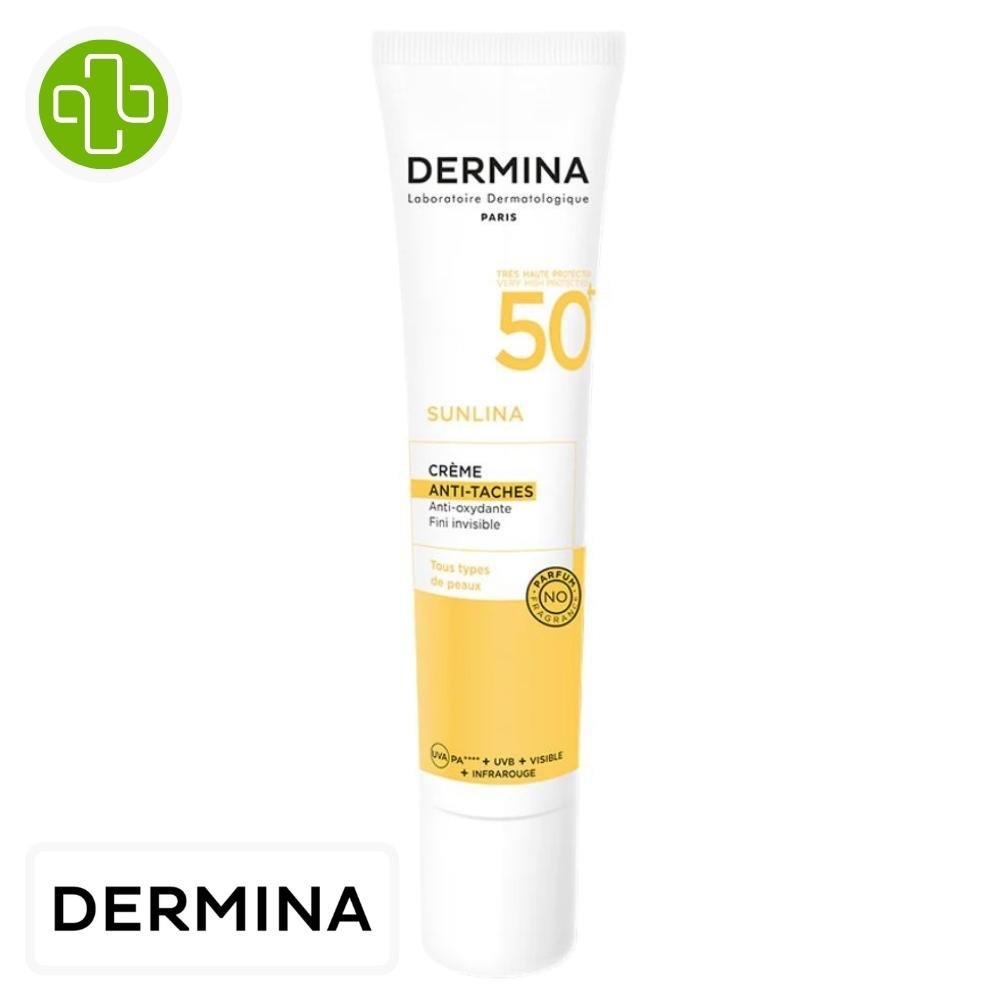 dermina – sunlina creme anti taches spf50+ – 40ml