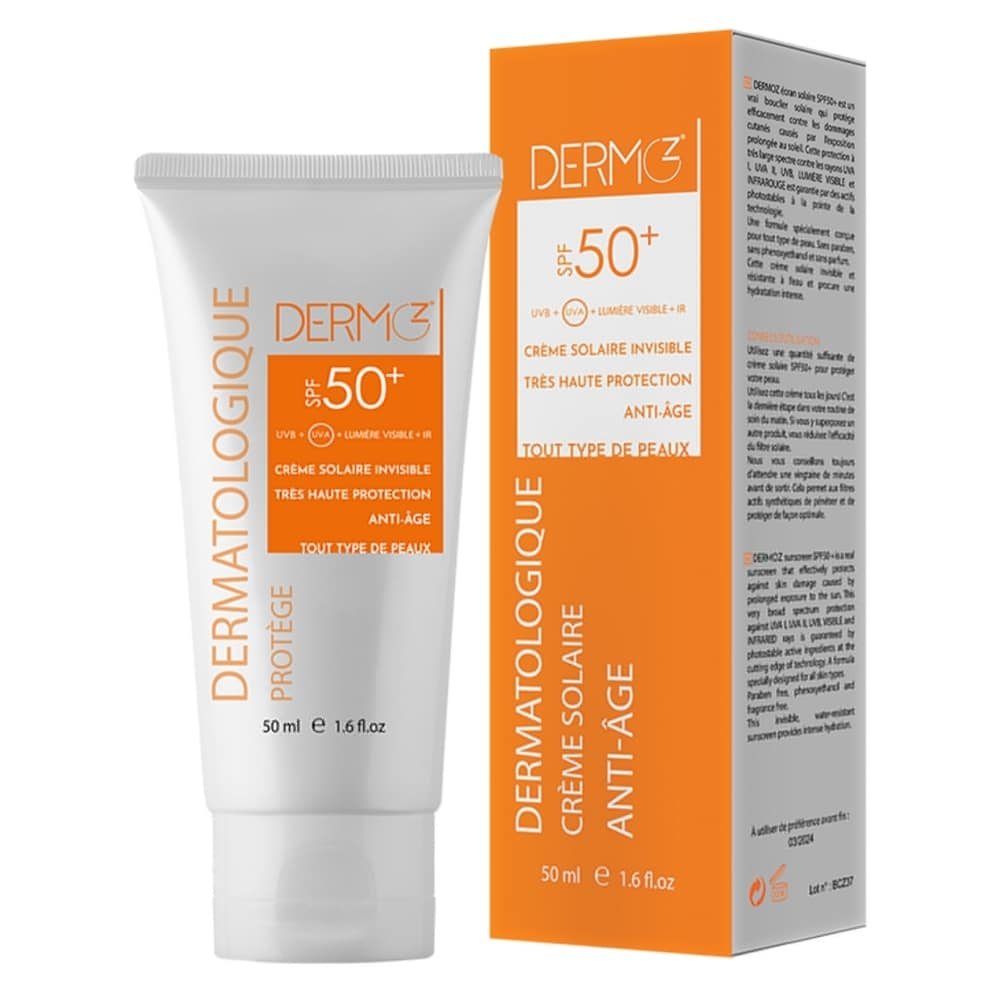 dermoz – creme solaire anti age spf50+ – 50ml