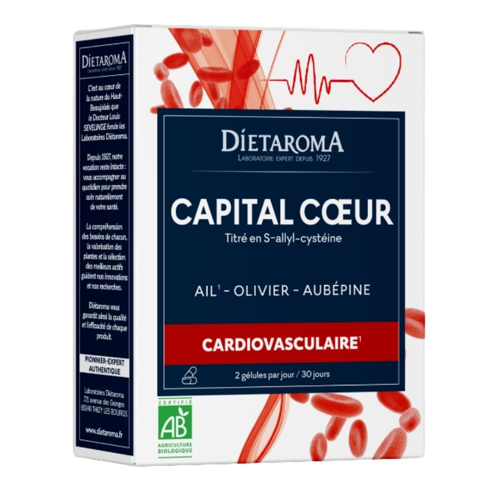 dietaroma – ail olivier aubepine cardiovasculaire bio – 60 gelules