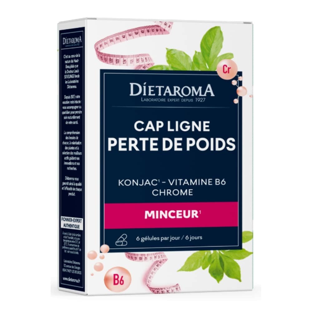 dietaroma – cap ligne konjac et chrome perte de poids – 40 comprimes