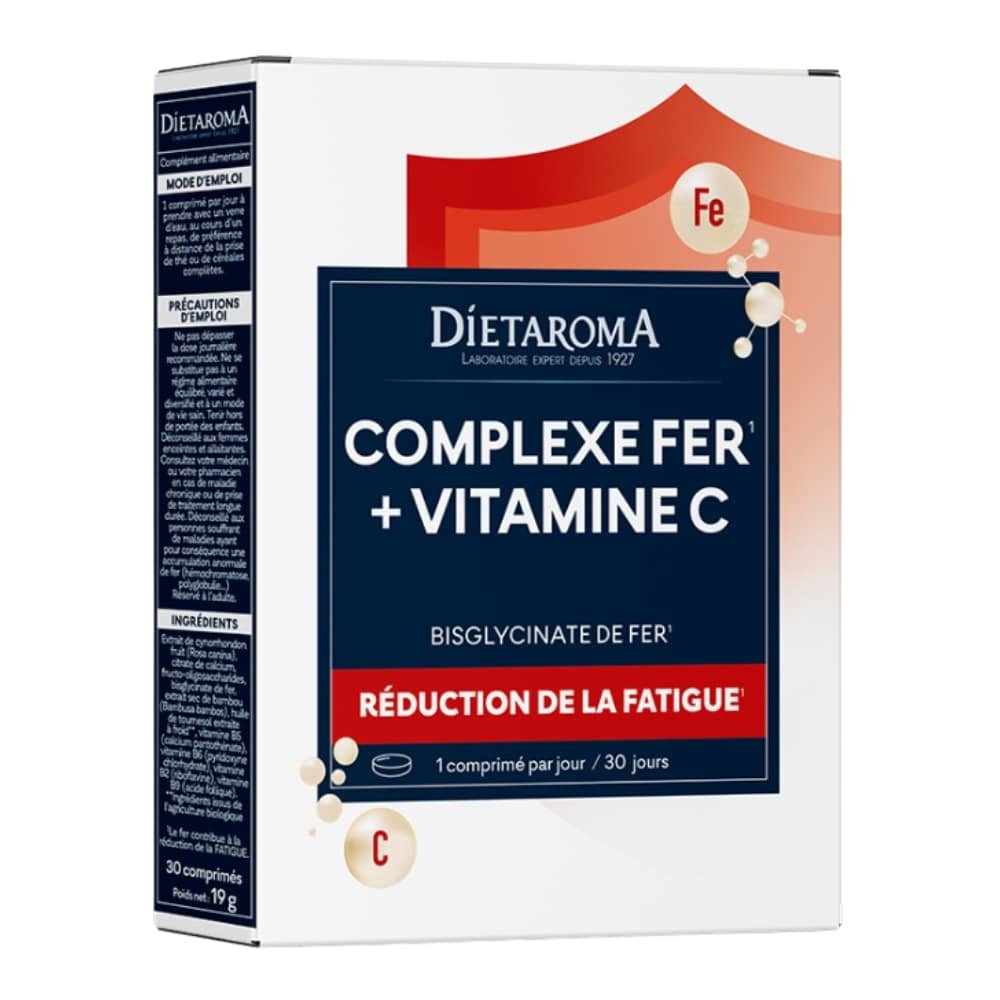 dietaroma – complexe fer et vitamine c – 30 comprimes