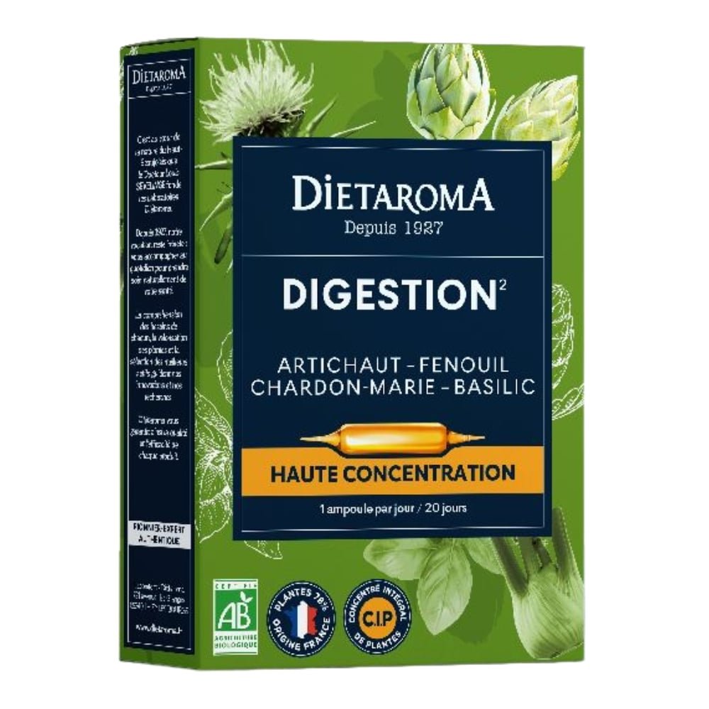 dietaroma – digestion ampoules haute concentration bio – 20u