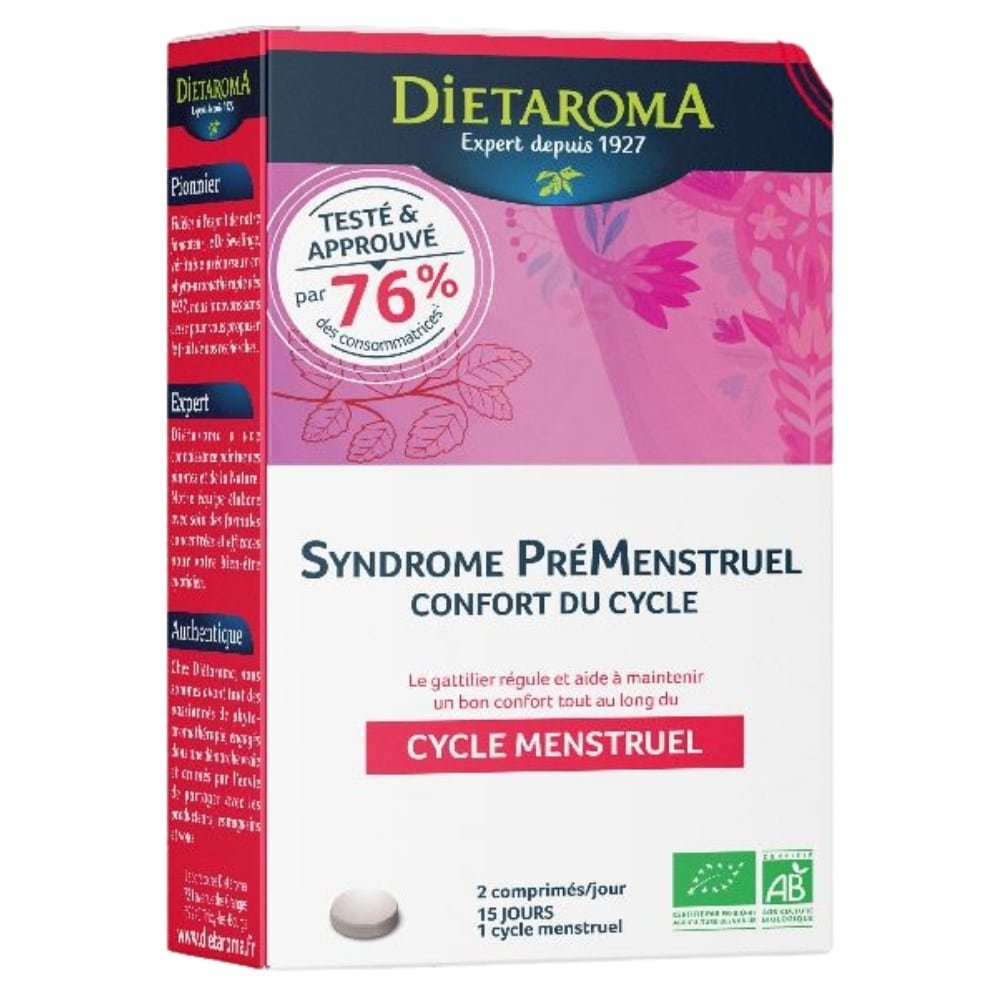 dietaroma – syndrome premensutruel confort du cycle menstruel bio – 30 comprimes