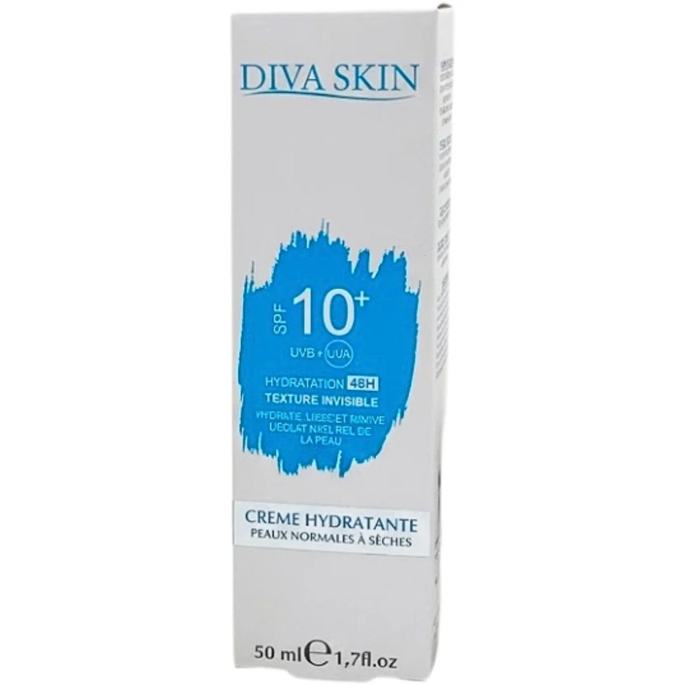 diva skin – creme hydratante peaux seches spf10+ – 50ml