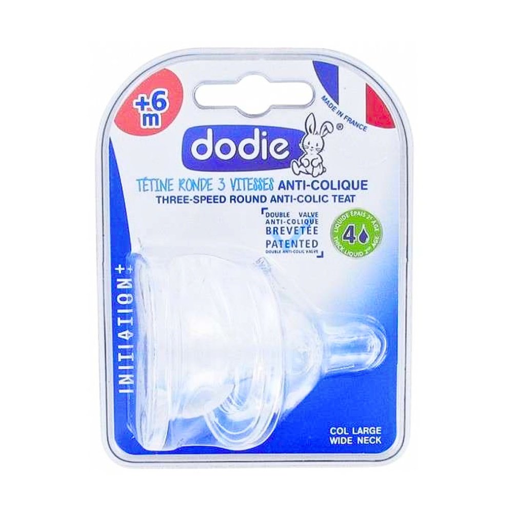 dodie – 2 tetines ini+ anti colic d4 +6m liquide epaise 2age