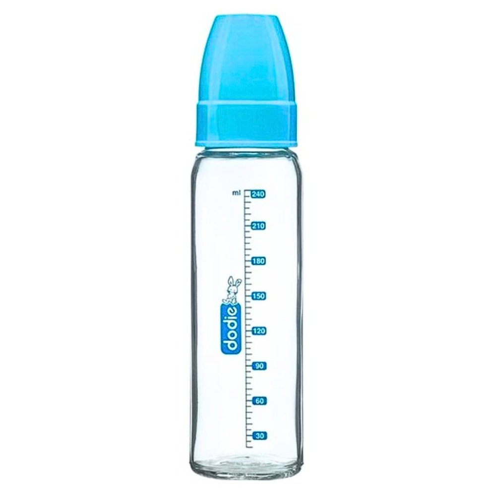 dodie – biberon verre 240ml bleu