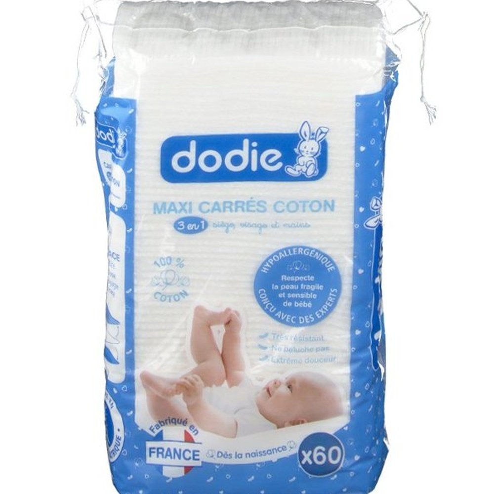 dodie – maxi carres coton 3en1 – 60pcs